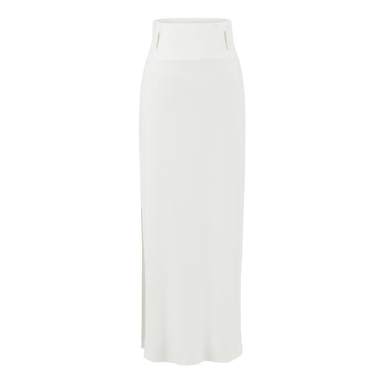 Damen Maxi-Bleistiftrock aus Stretch‑Jersey mit hohem Umschlagbund Nord Taschen