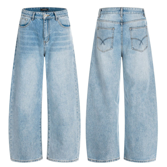 Damen Weite Cropped-Denim-Culotte mit hoher Taille und Fünf‑Taschen‑Details Nord Taschen