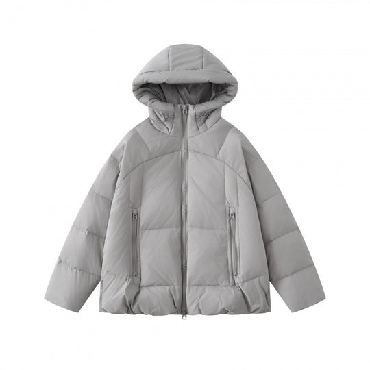 Unisex Kurz geschnittene thermoisolierende Pufferjacke mit verstellbarer Kapuze und Zwei-Wege-Reißverschluss Nord Taschen