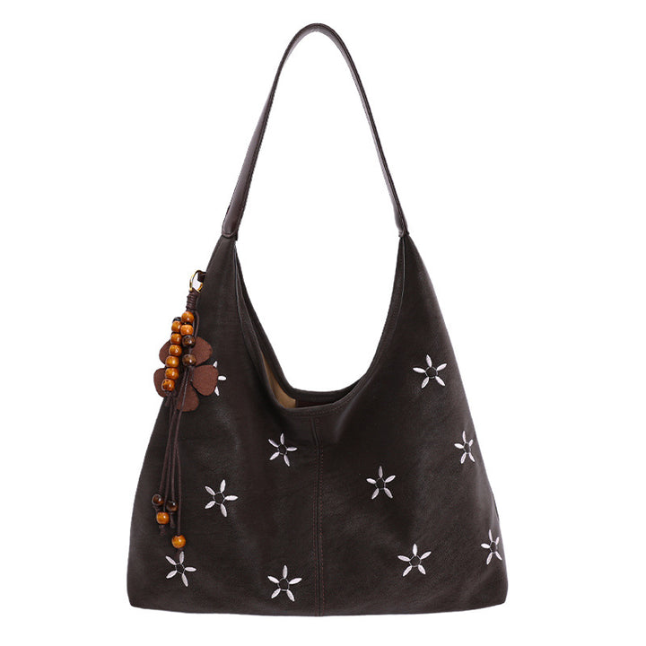 Damen modische Hobo-Handtasche mit floralen Applikationen Nord Taschen