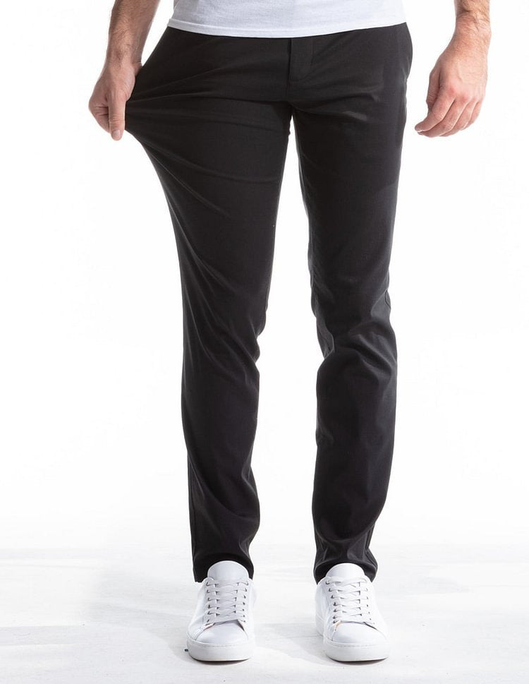 Herren Enganliegende Stretch-Chinohose mit tapered Bein und elastischem Saum Nord Taschen