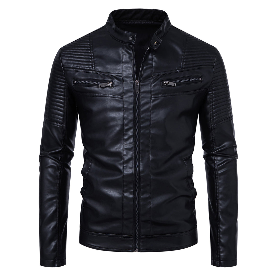 Herren Modische und derbe Lederjacke Nord Taschen