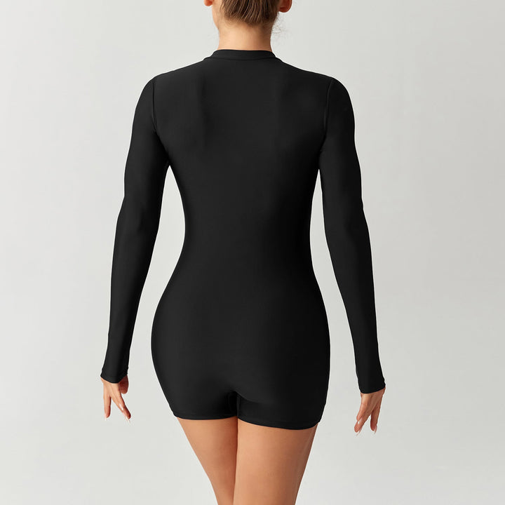Damen Funktions-Schwimmanzug mit langem Arm und durchgehendem Reißverschluss