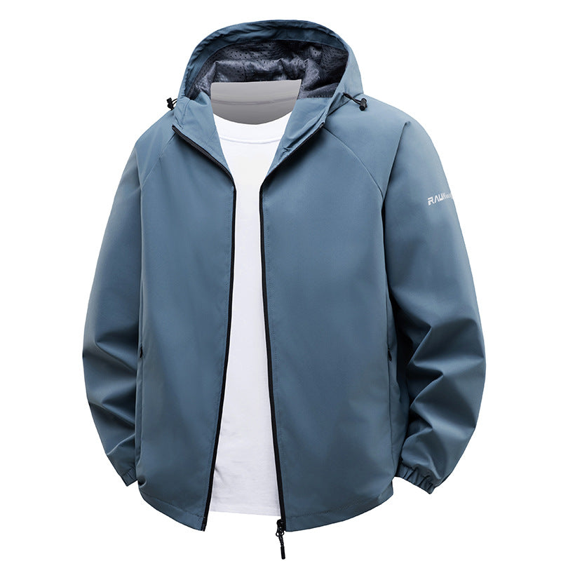 Herren  leichte wasserabweisende Kapuzen-Shell-Jacke mit atmungsaktivem Mesh-Futter Nord Taschen