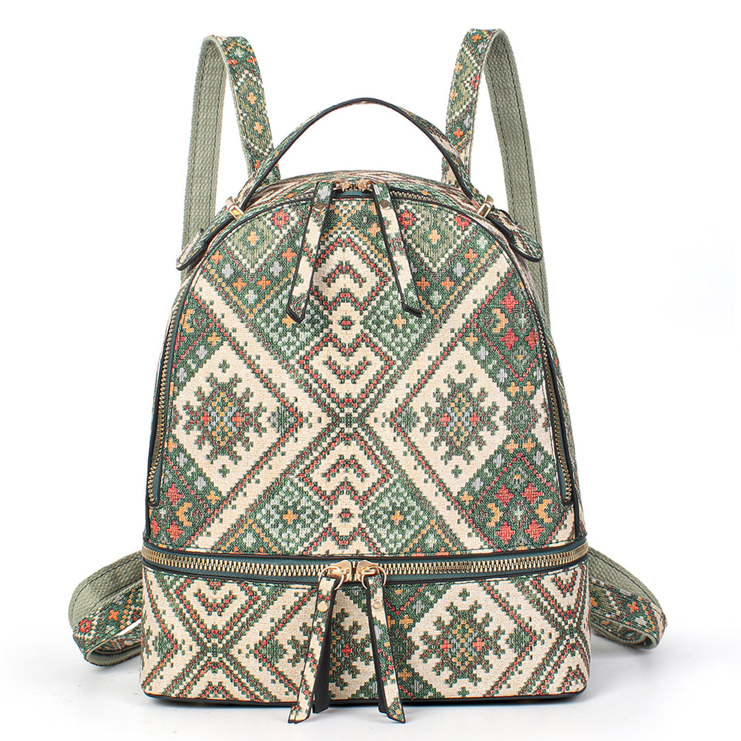 Damen Rucksack mit geometrischem Muster und luxuriösem Futter Nord Taschen