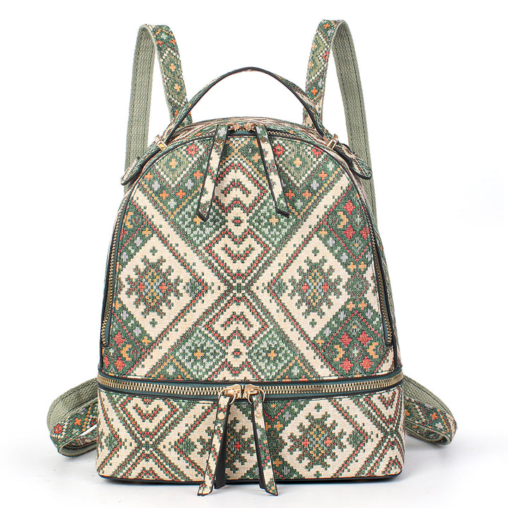 Damen Rucksack mit geometrischem Muster und luxuriösem Futter Nord Taschen