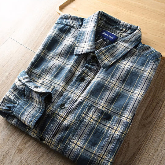 Herren Kariertes Flanellhemd mit Brusttaschen und Regular-Fit Nord Taschen