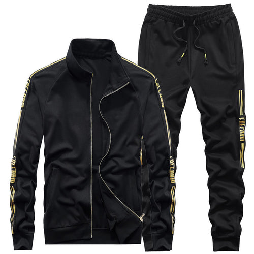 Herren Trainingsanzug‑Set mit Stehkragen und Slim‑Fit Jogginghose Nord Taschen