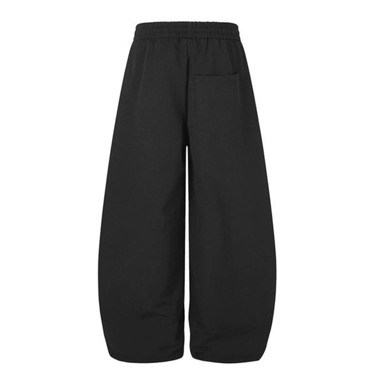 Damen Weite Tech-Material Palazzohose mit Tunnelzugbund, reflektierenden Seitenstreifen und verstellbarem Kordel-Saum Nord Taschen