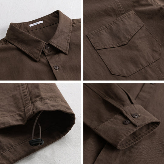 Herren Leichtes Overshirt-Jackett aus Baumwollmix mit aufgesetzter Brusttasche Nord Taschen