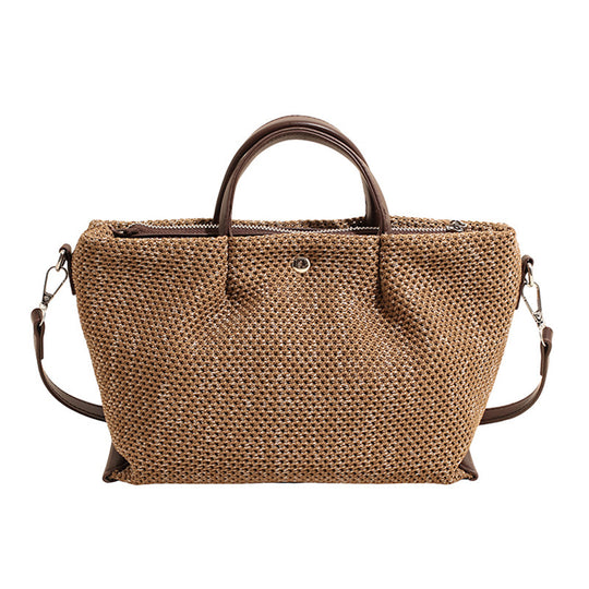 Damen stylische Strohtasche mit abnehmbarem Mini-Portemonnaie Nord Taschen