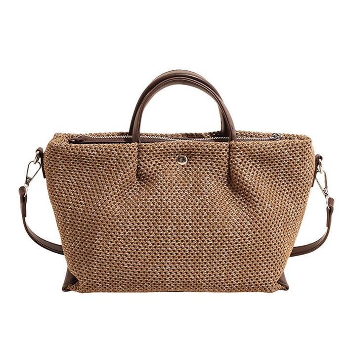 Damen stylische Strohtasche mit abnehmbarem Mini-Portemonnaie Nord Taschen