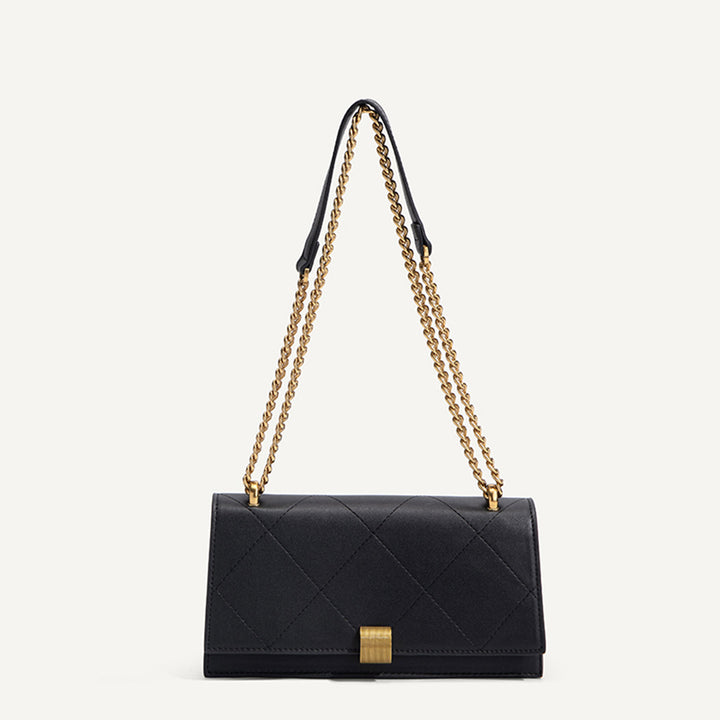 Damen Umhängetasche mit luxuriöser Steppung und goldfarbener Kette Nord Taschen