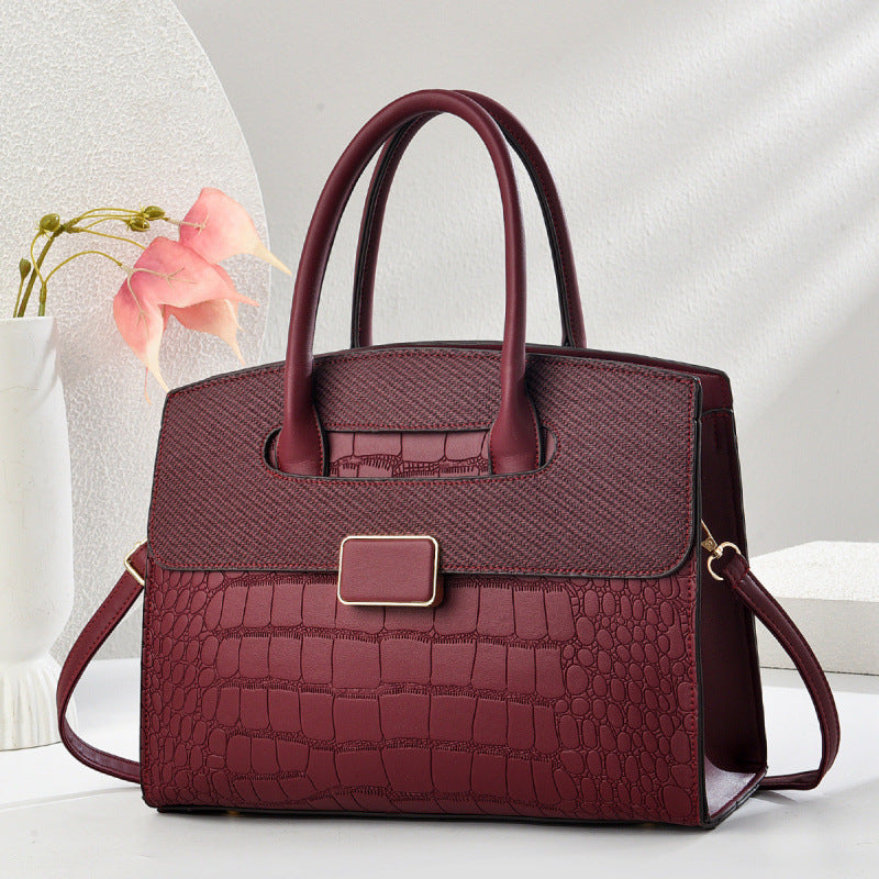 Damen Handtasche im eleganten Krokodil-Leder-Look mit praktischem Verschluss Nord Taschen