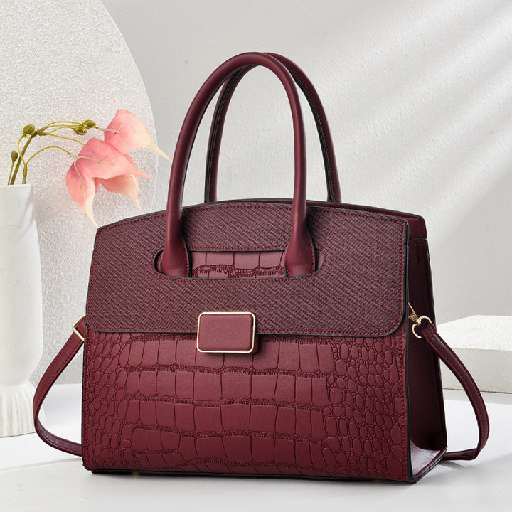 Damen Handtasche im eleganten Krokodil-Leder-Look mit praktischem Verschluss Nord Taschen