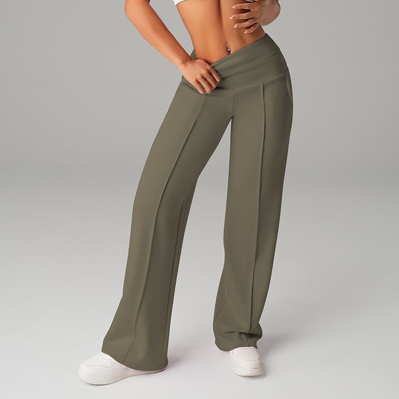 Damen High‑Waist Palazzo‑Sweatpants mit Bügelfalte und Komfortbund Nord Taschen