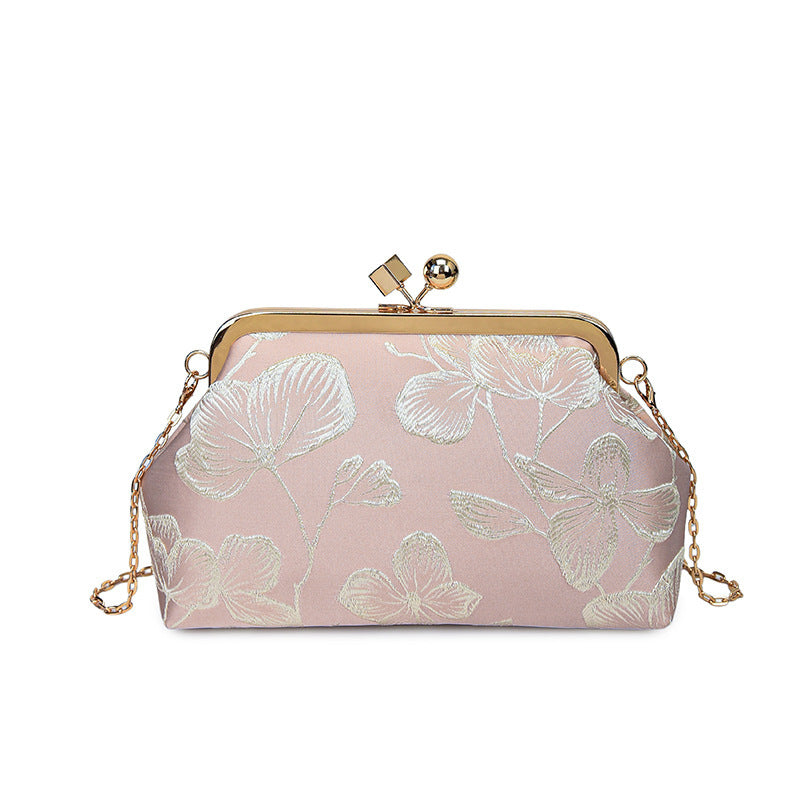 Damen elegante Umhängetasche mit floralem Stickmuster Nord Taschen