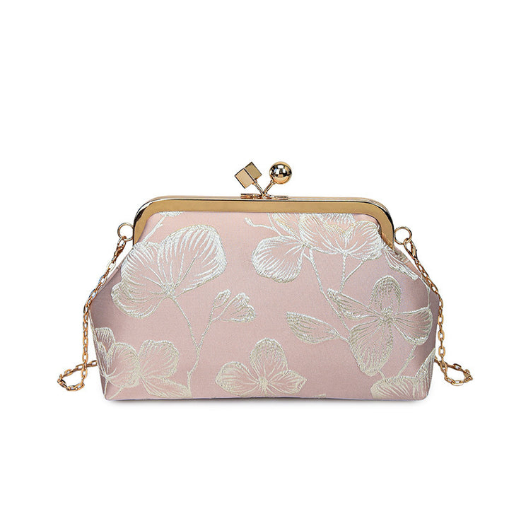 Damen elegante Umhängetasche mit floralem Stickmuster Nord Taschen