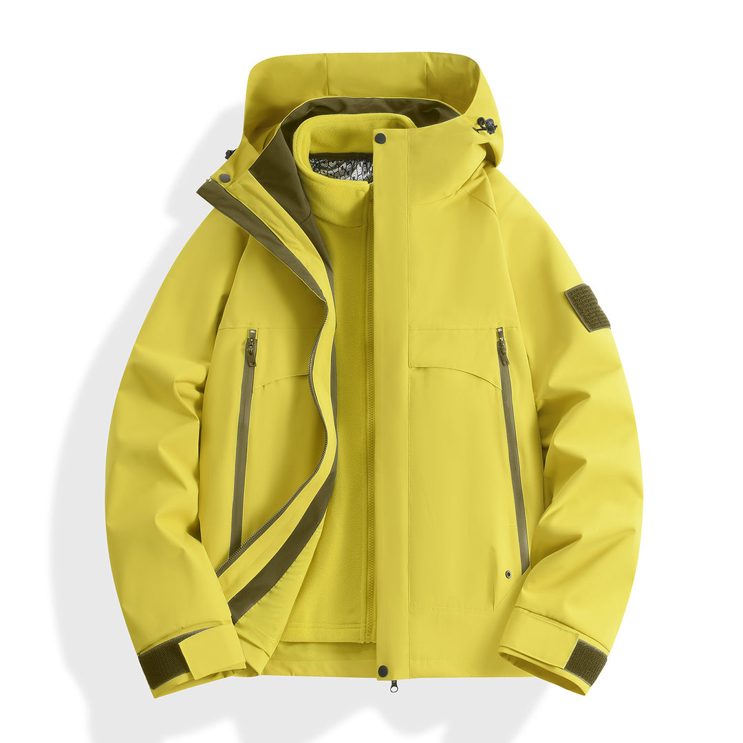 Damen wasserdichter modularer Parka mit abnehmbarer Fleece-Innenjacke und technischer Kapuze Nord Taschen