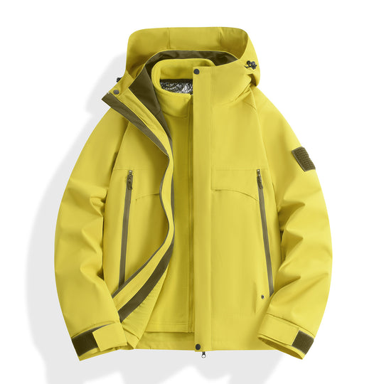 Damen wasserdichter modularer Parka mit abnehmbarer Fleece-Innenjacke und technischer Kapuze Nord Taschen