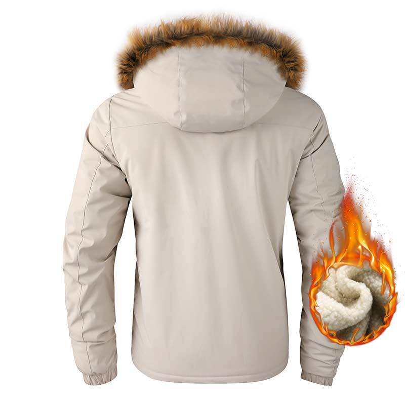 Herren Arktis-inspirierter Funktionsparka mit Teddyfutter und abnehmbarer Kunstfellkapuze Nord Taschen