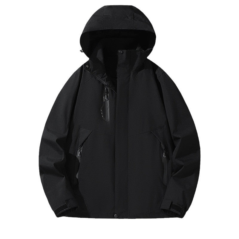 Herren Softshell-Windjacke mit Kapuze, wasserdichten Reißverschlüssen und verstellbarem Saum Nord Taschen