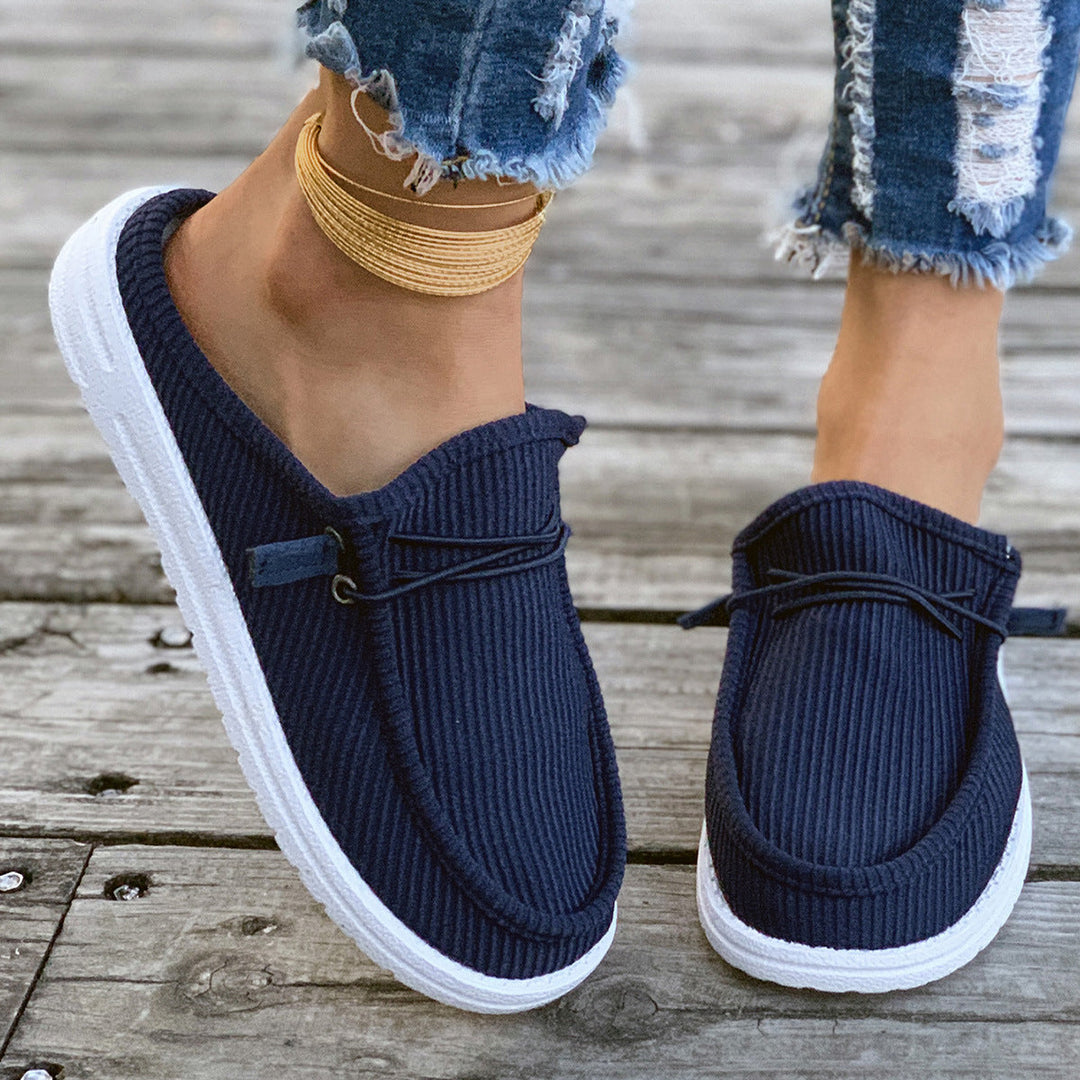 Damen Slip-On Mokassins mit attraktiver Rippstruktur