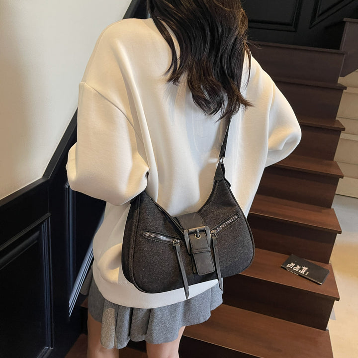Damen Schultertasche mit modischem Reißverschluss-Detail Nord Taschen