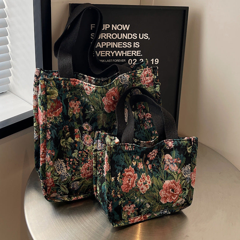 Damen Einkaufstasche im floralen Jacquard-Design Nord Taschen