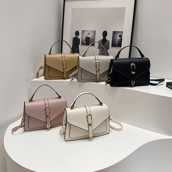 Damen hochwertige Lederhandtasche mit elegantem Verschluss Nord Taschen