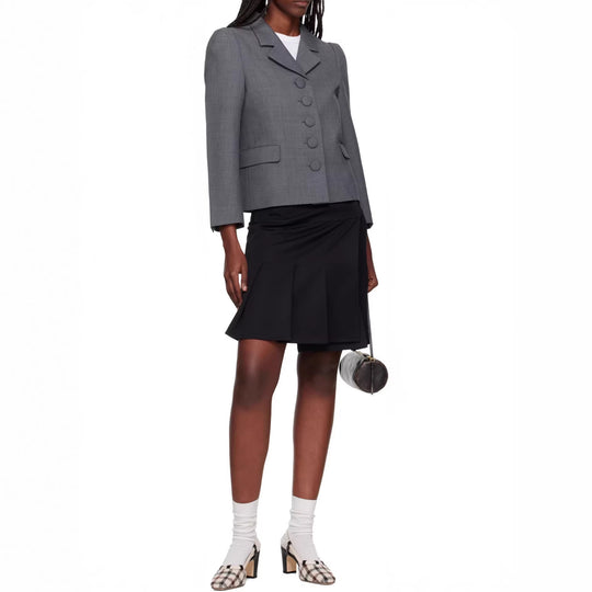 Damen Kurzblazer im taillierten Vintage Tailoring mit bezogenen Knöpfen Nord Taschen