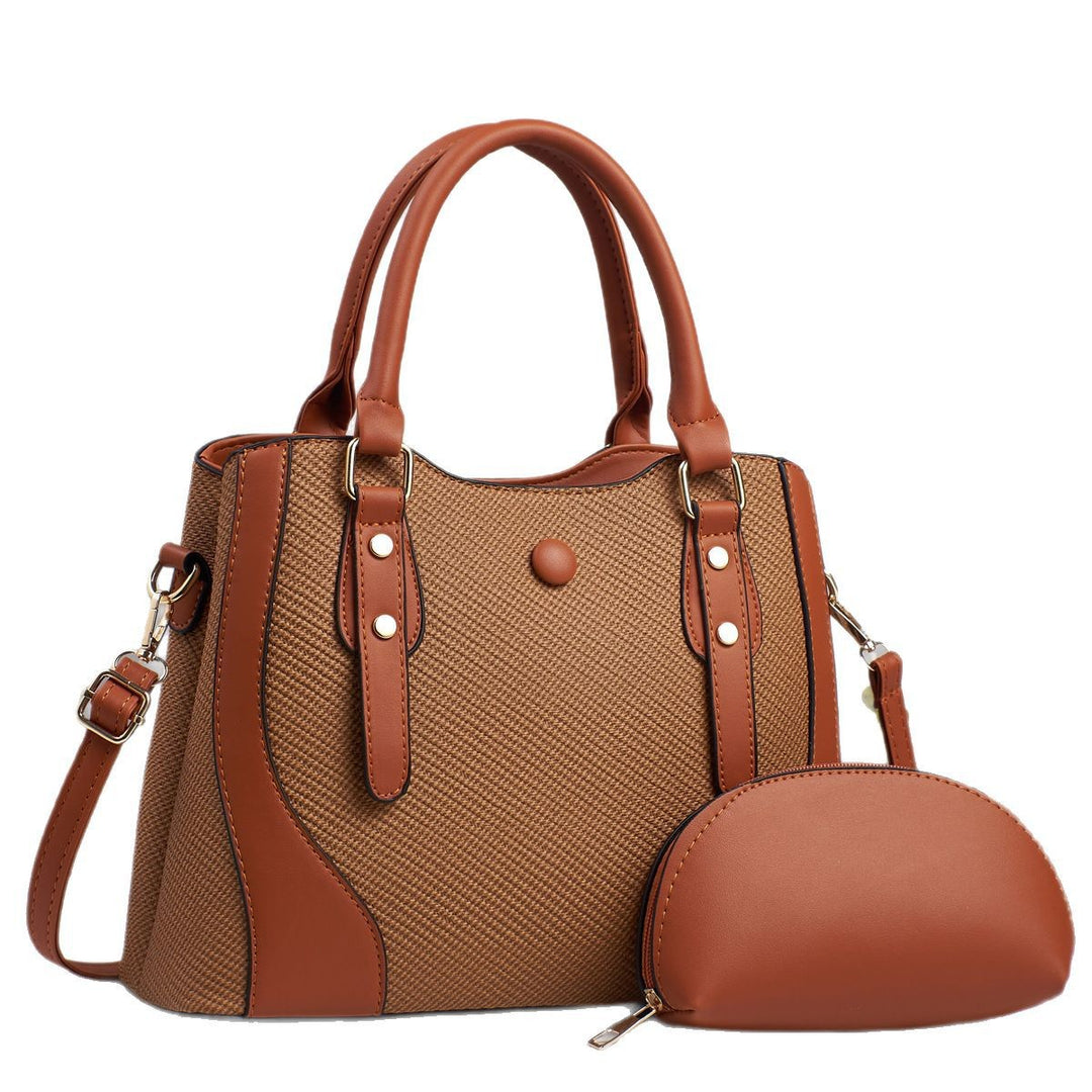 Damen elegante Handtasche mit strukturiertem Obermaterial und abnehmbarer Mini-Clutch Nord Taschen