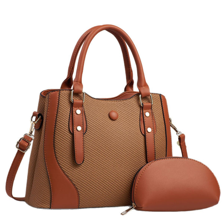 Damen elegante Handtasche mit strukturiertem Obermaterial und abnehmbarer Mini-Clutch Nord Taschen