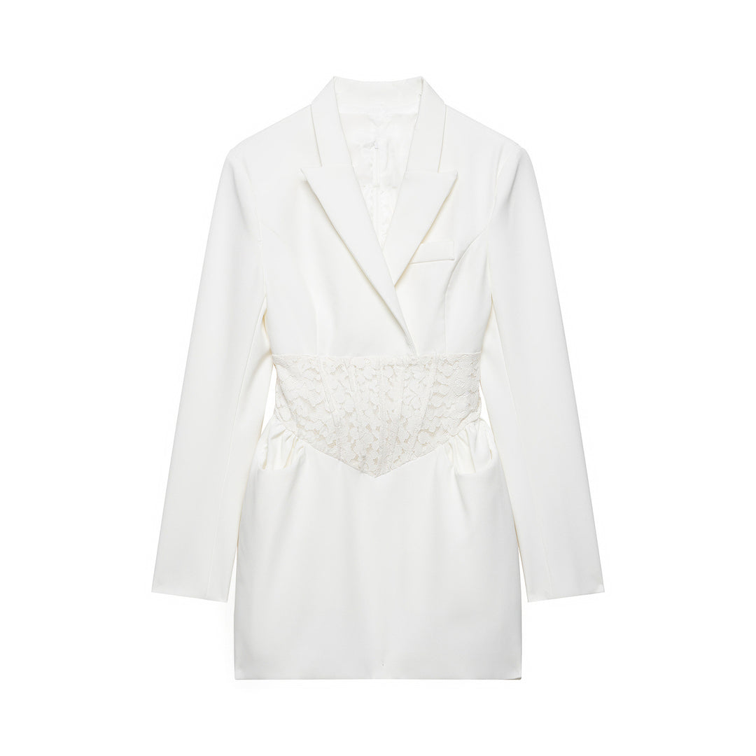 Damen Tailliertes Blazerkleid mit eingearbeiteter Spitzen‑Korsage Nord Taschen
