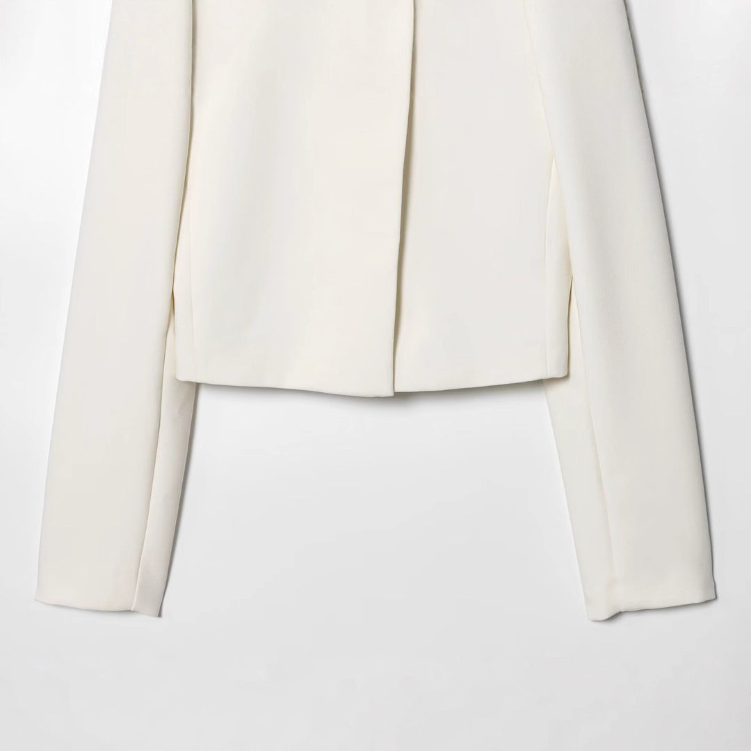 Damen Kurzblazer mit Stehkragen und asymmetrischer Knopfleiste Nord Taschen