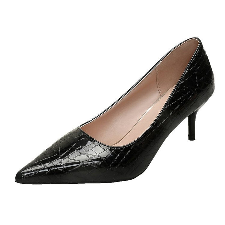 Damen elegante Spitzen-High Heels mit raffiniertem Schlangenleder-Effekt