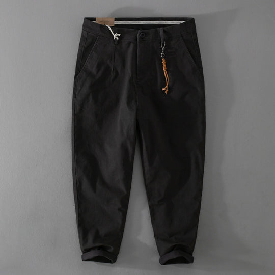 Herren Baumwoll‑Twill Chino im Relaxed‑Tapered Schnitt mit Kordelzugbund und aufgesetzten Taschen Nord Taschen
