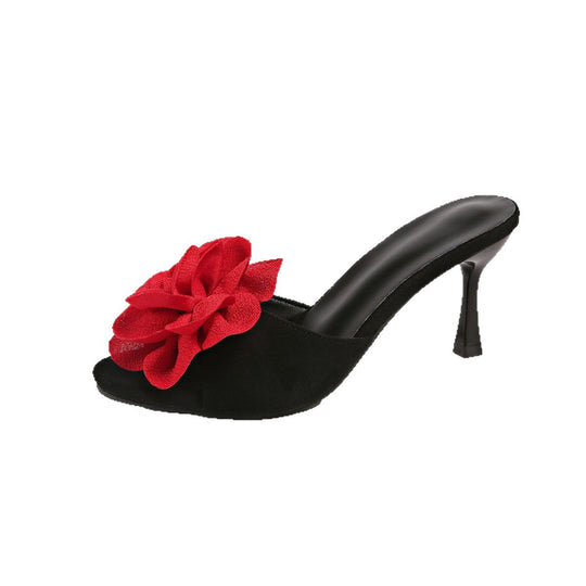Damen Slingback-Pantoletten mit floralem Dekor und eleganter Absatzhöhe Nord Taschen