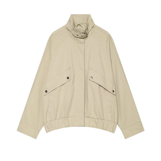 Damen 10+ verkürzte Utility‑Blousonjacke mit hohem Stehkragen und Taillenbund Nord Taschen