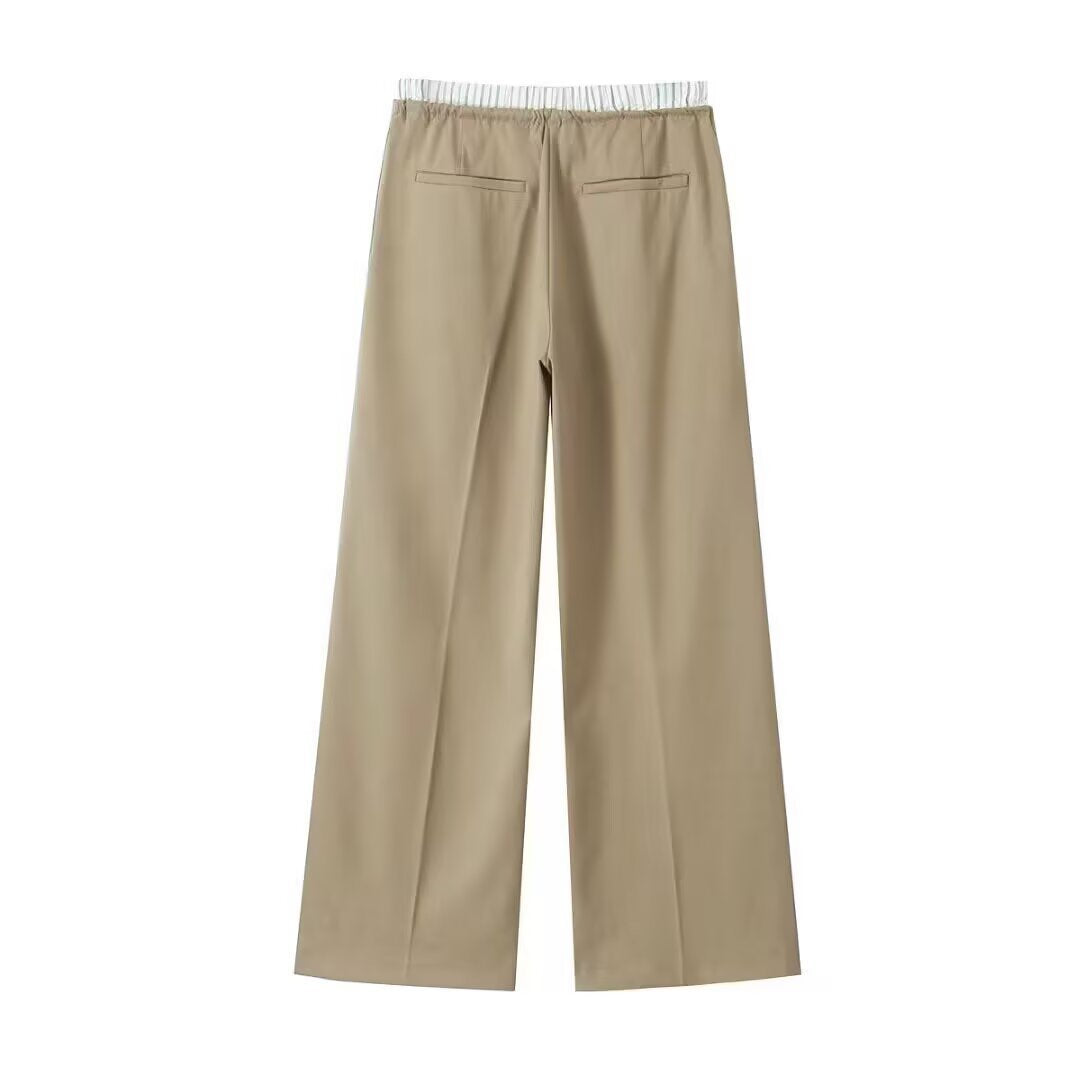 Damen Weite Palazzo‑Hose mit Tunnelzugbund und feiner Bügelfalte Nord Taschen