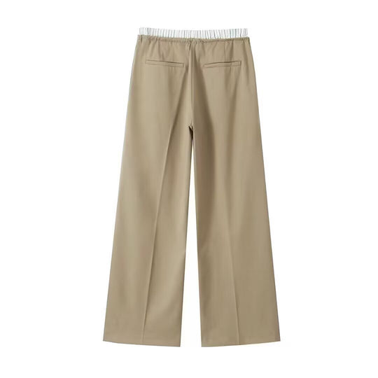 Damen Weite Palazzo‑Hose mit Tunnelzugbund und feiner Bügelfalte Nord Taschen