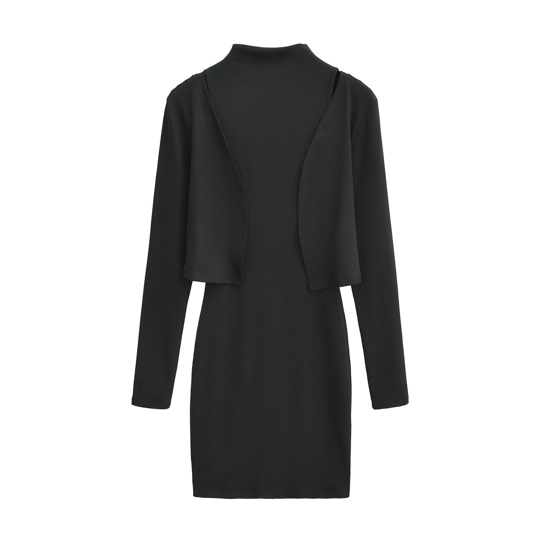 Damen Figurnahes Midikleid mit integriertem Bolero und Stehkragen Nord Taschen