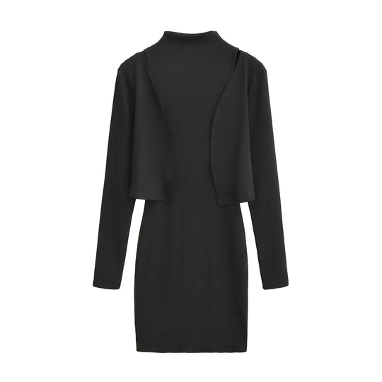 Damen Figurnahes Midikleid mit integriertem Bolero und Stehkragen Nord Taschen
