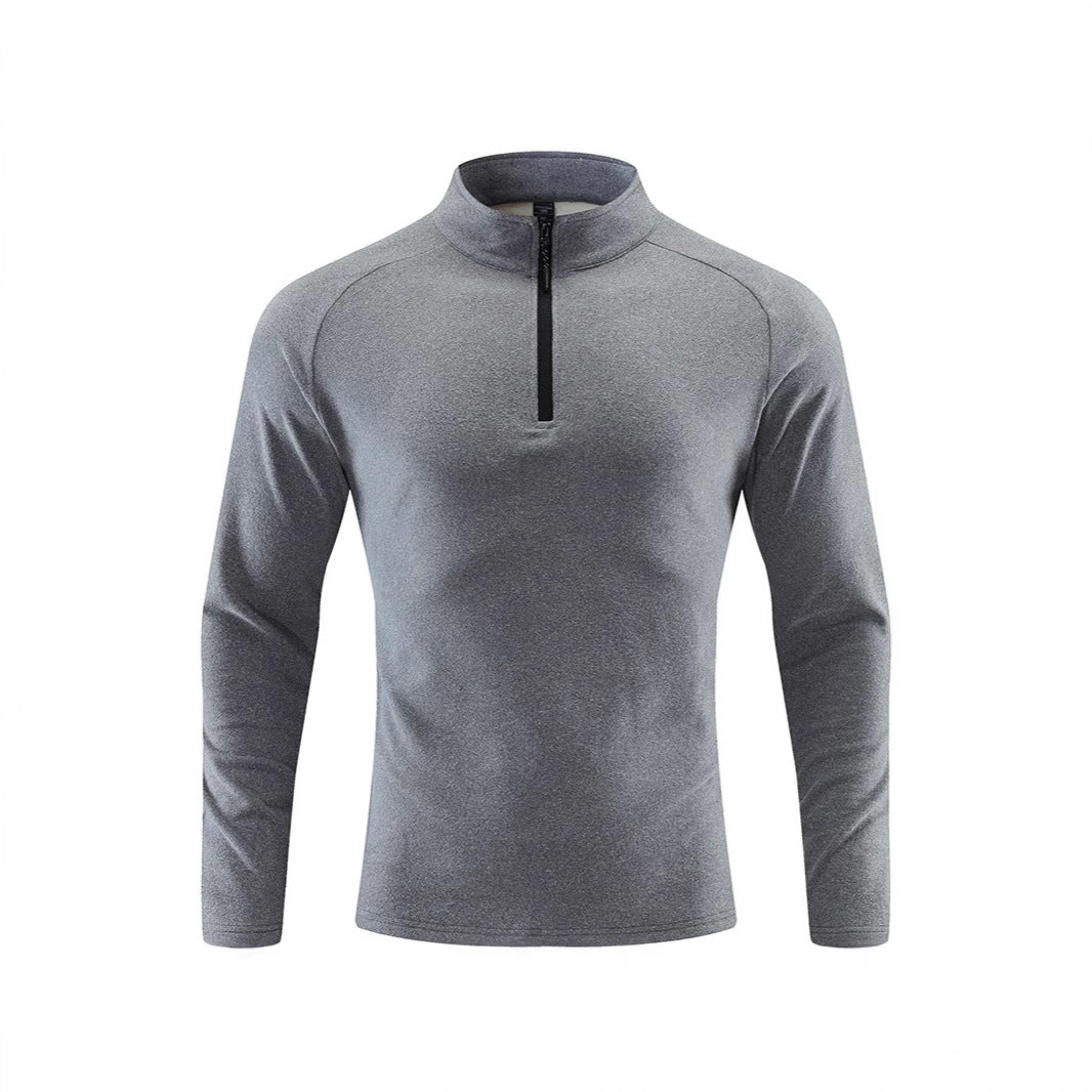 Herren Atmungsaktives Funktions-Langarmshirt mit Stehkragen und kurzem Reißverschluss Nord Taschen