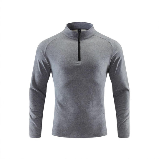Herren Atmungsaktives Funktions-Langarmshirt mit Stehkragen und kurzem Reißverschluss Nord Taschen