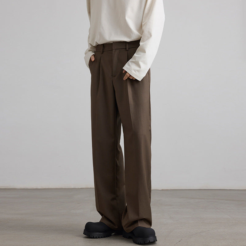 Herren Weite Hochtaillierte Bundfaltenhose mit Bügelfalte und entspannter Silhouette Nord Taschen