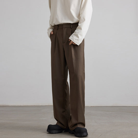 Herren Weite Hochtaillierte Bundfaltenhose mit Bügelfalte und entspannter Silhouette Nord Taschen