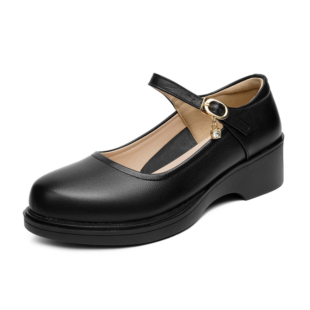 Damen Komfortable Ballerinas mit ergonomischem Fußbett und stabilem Blockabsatz