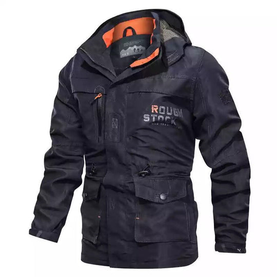 Herren robuster Canvas-Fieldparka mit Kapuze, Multifunktionstaschen und Taillenregulierung Nord Taschen