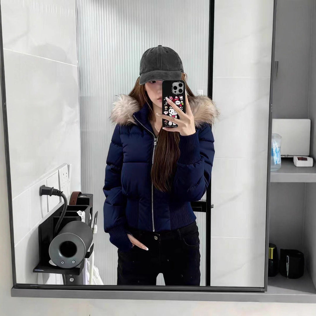 Warm Leicht Gesteppt Abnehmbare Kapuze Winterjacke Damen | Nord Taschen